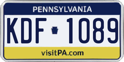 PA license plate KDF1089