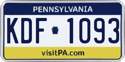 PA license plate KDF1093