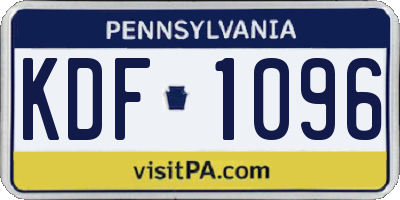 PA license plate KDF1096