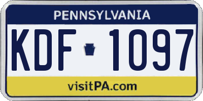 PA license plate KDF1097