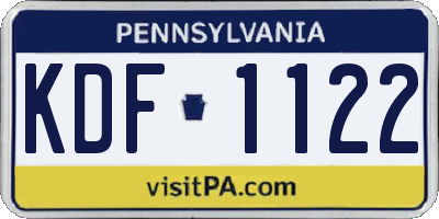 PA license plate KDF1122