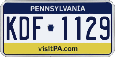 PA license plate KDF1129