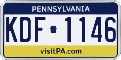 PA license plate KDF1146