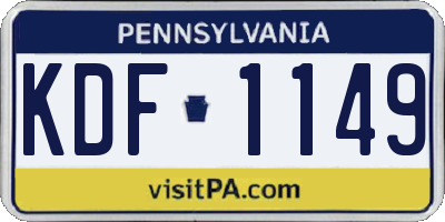 PA license plate KDF1149