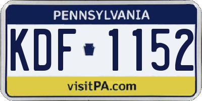 PA license plate KDF1152