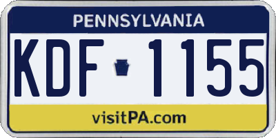 PA license plate KDF1155