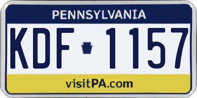 PA license plate KDF1157