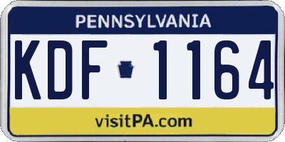 PA license plate KDF1164