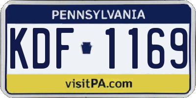 PA license plate KDF1169