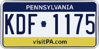 PA license plate KDF1175