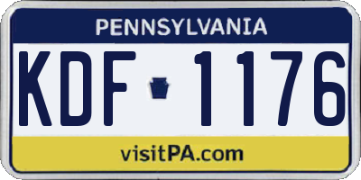 PA license plate KDF1176