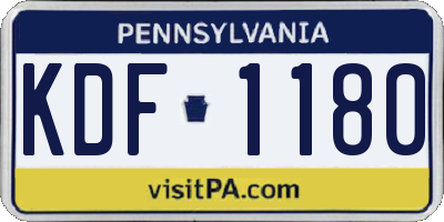 PA license plate KDF1180