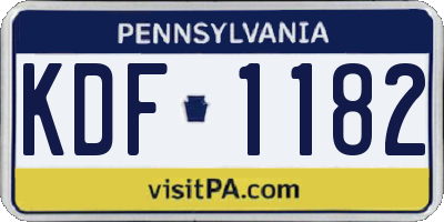 PA license plate KDF1182