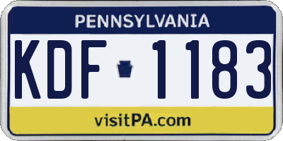PA license plate KDF1183