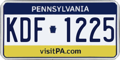 PA license plate KDF1225