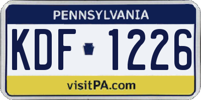 PA license plate KDF1226