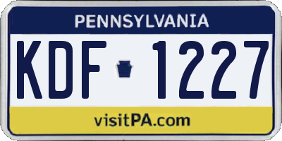 PA license plate KDF1227