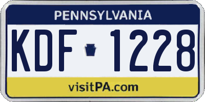 PA license plate KDF1228