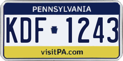 PA license plate KDF1243
