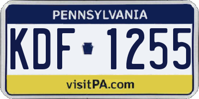 PA license plate KDF1255