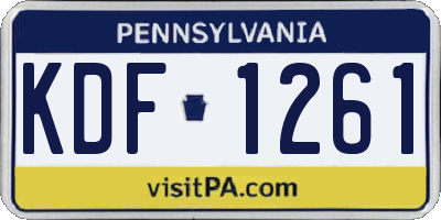 PA license plate KDF1261