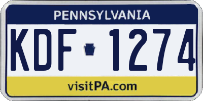 PA license plate KDF1274