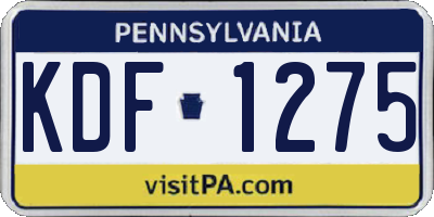 PA license plate KDF1275