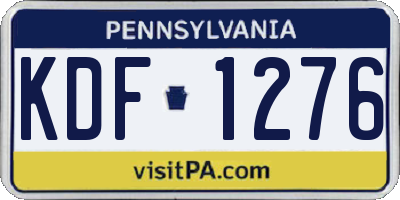 PA license plate KDF1276