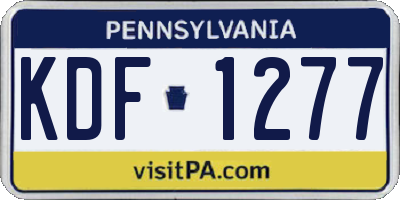 PA license plate KDF1277