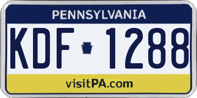 PA license plate KDF1288