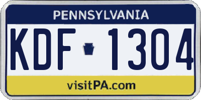 PA license plate KDF1304