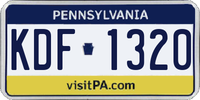 PA license plate KDF1320