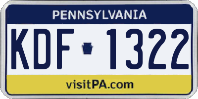 PA license plate KDF1322