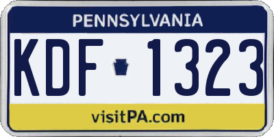 PA license plate KDF1323
