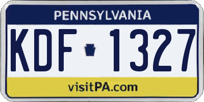 PA license plate KDF1327