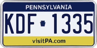 PA license plate KDF1335