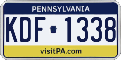PA license plate KDF1338