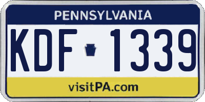 PA license plate KDF1339