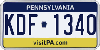 PA license plate KDF1340