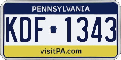 PA license plate KDF1343