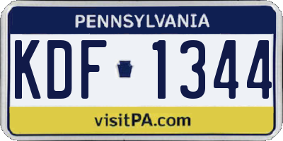 PA license plate KDF1344