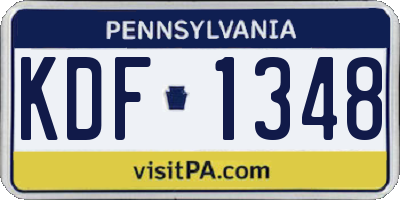 PA license plate KDF1348