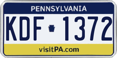 PA license plate KDF1372