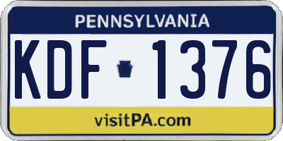 PA license plate KDF1376