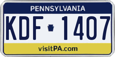 PA license plate KDF1407