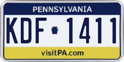 PA license plate KDF1411
