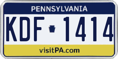 PA license plate KDF1414