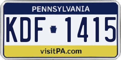PA license plate KDF1415