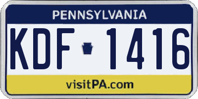 PA license plate KDF1416