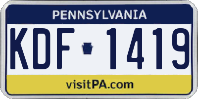 PA license plate KDF1419